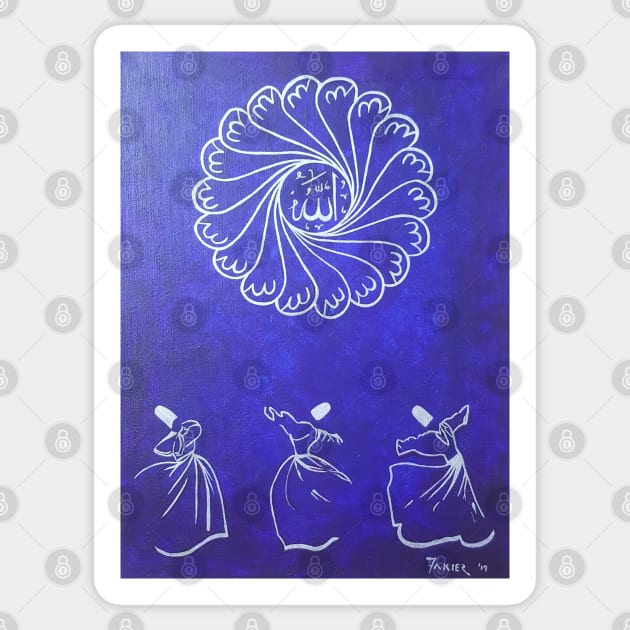 Whirling - Allah Sticker by Fitra Design